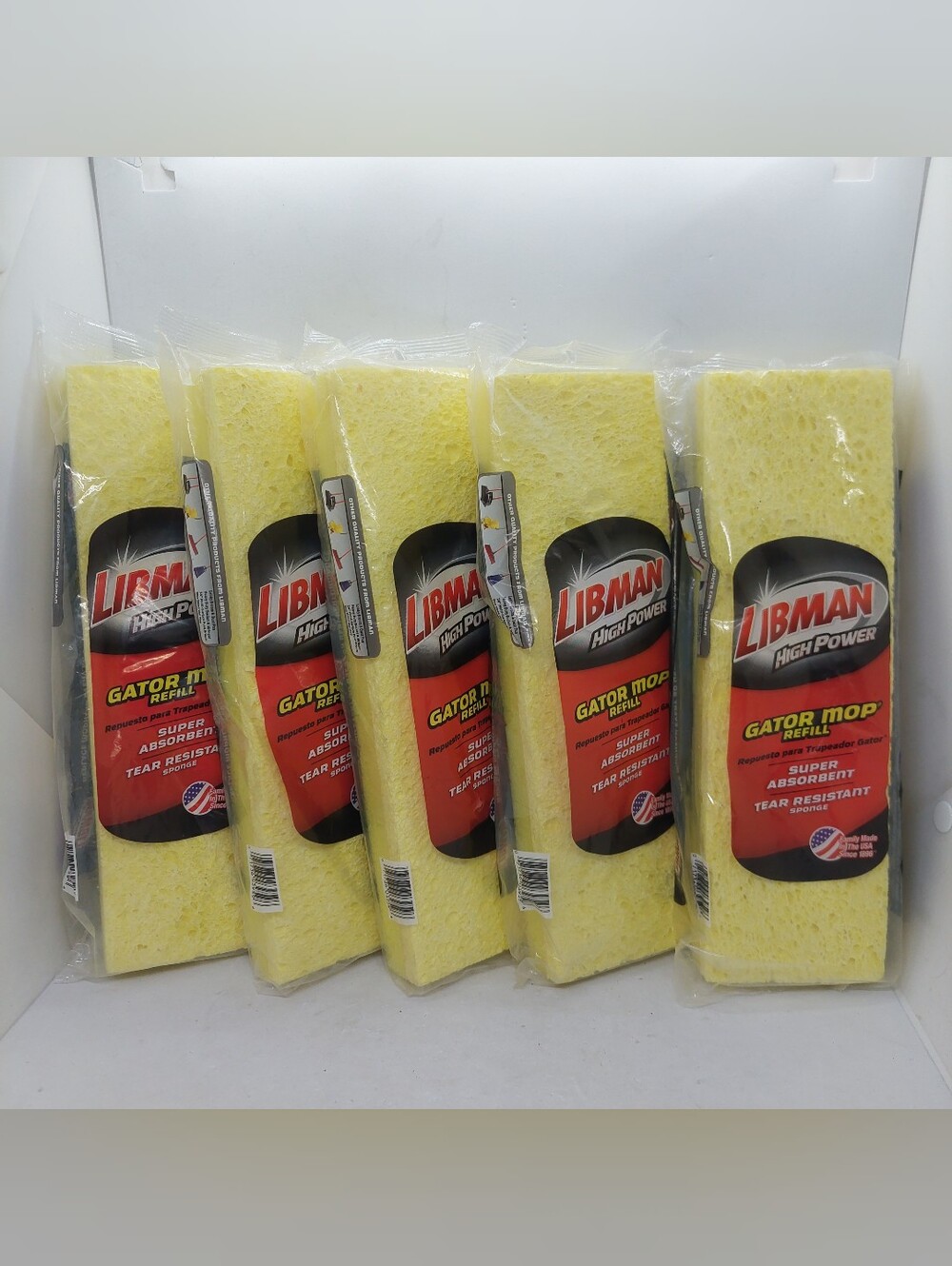 Libman Gator Mop Refill High Power #03959 Tear Resistant Sponge USA Made New X5